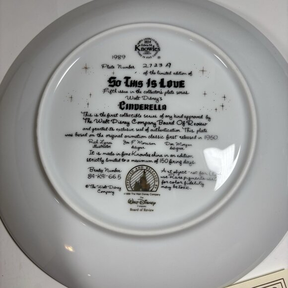 Knowles 1988 Disney Cinderella Collectors Plate So This Is Love Box Princess - Picture 10 of 11